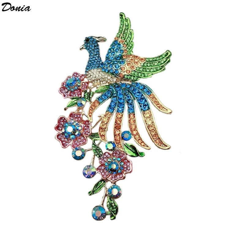 

Donia Jewelry New high-end new animal brooch alloy color peacock animal brooch color enamel ladies brooch flower