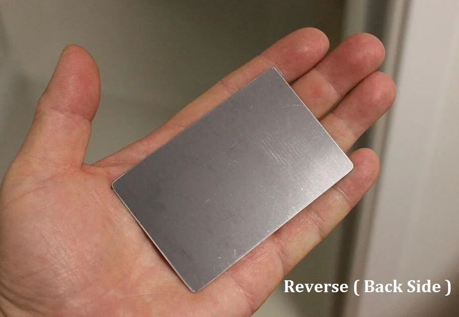 Thickness 0.5mm Black Stainless Steel Single Side Metal Business Cards For Laser Engraving Size 88*53mm