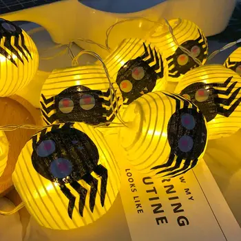 

Cute Cartoon Spider 10 LED Halloween Glowing Lantern Retractable Hand-held Lantern Ghost Festival Scene Arrangement Decorative L