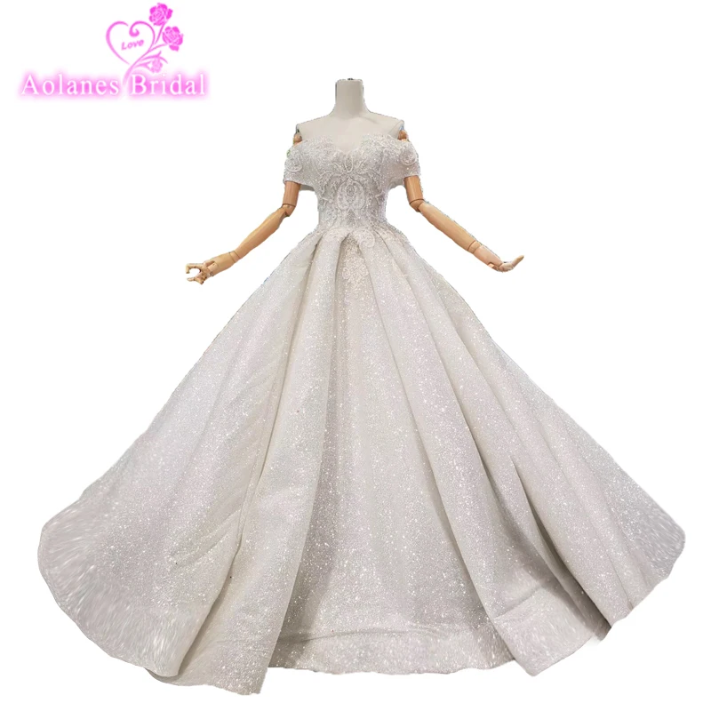 Реальное изображение Готические свадебные платья Блестящие Vestido Largo Trouwkleed Boat кружевные аппликации для выреза свадебные платья невесты