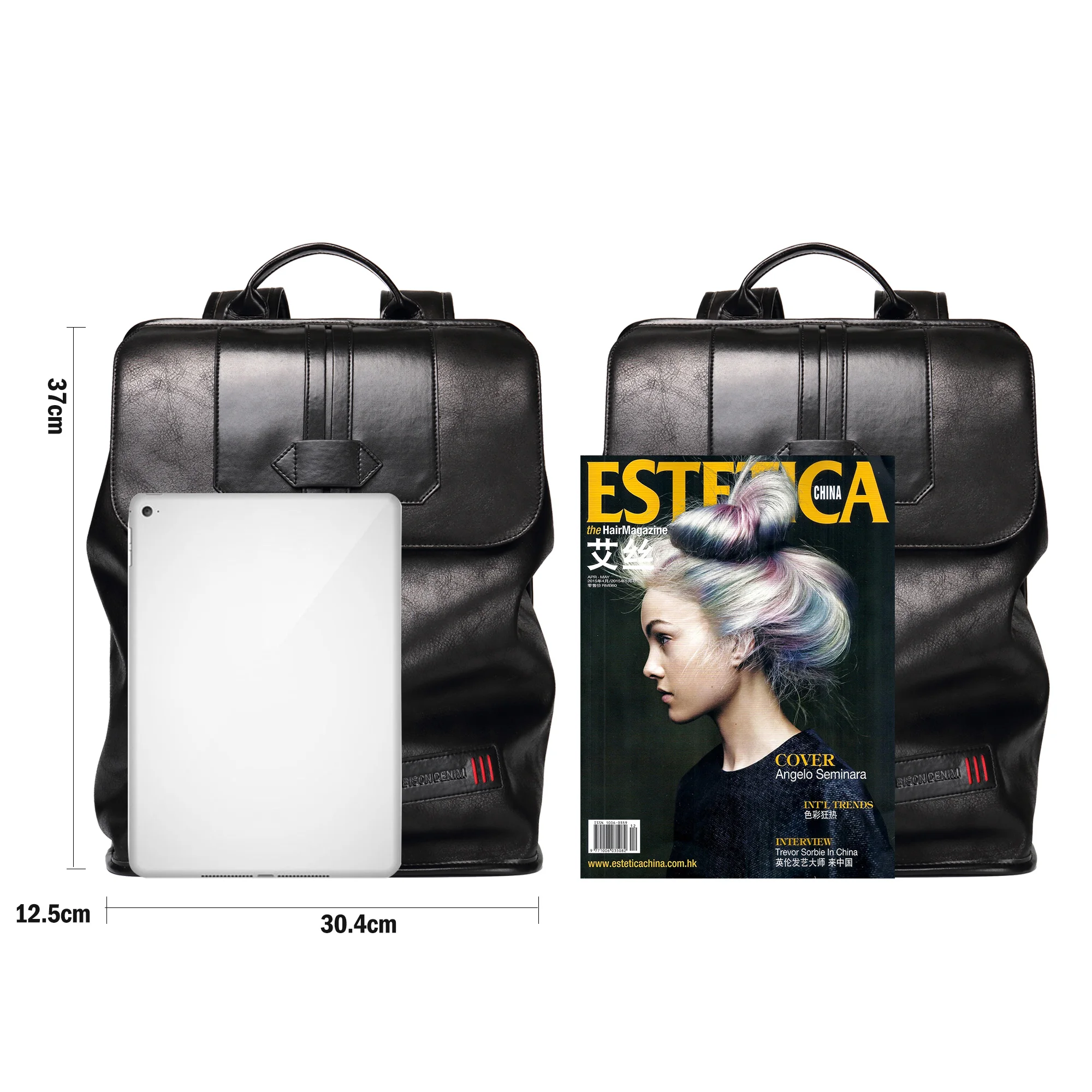 BISON DENIM New Men Large Capacity Backpack Fashion Leather Waterproof Men Backpack Casual Laptop Travel School Bags N2581 4