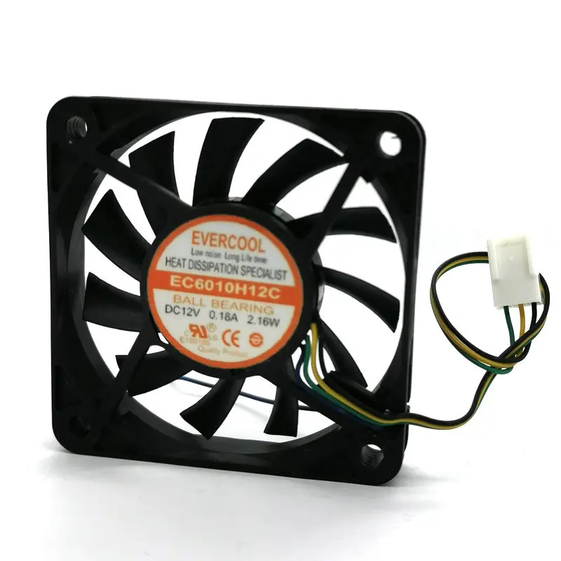 EC6010H12C 6010 12V 0.18A Вентилятор охлаждения HZDO 60*60*10 мм 3