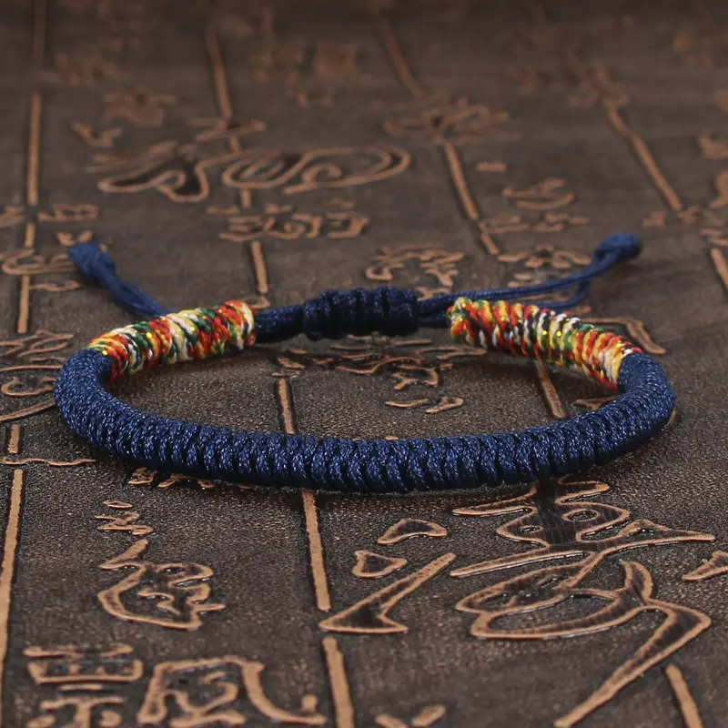 Tibetan Buddhist Bracelet Unisex Handmade Braided King Kong Knot Colorful String for Women Men Lovers Lucky Jewelry