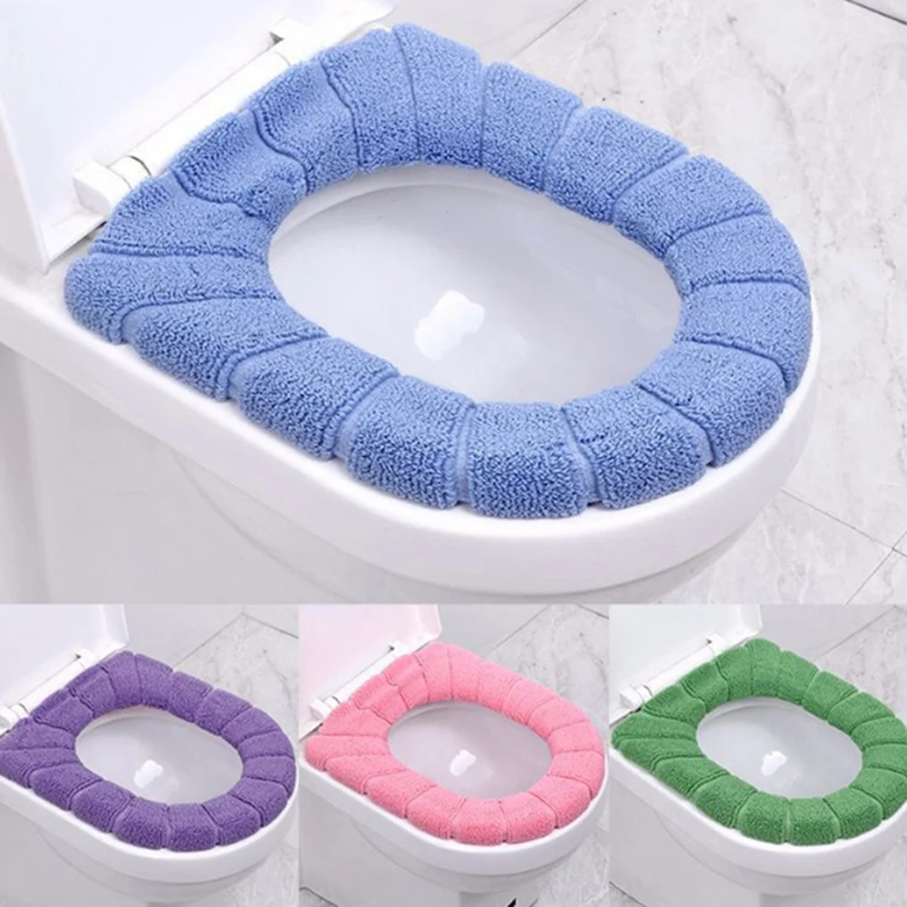 Comfortable Soft Heated Washable Toilet Seat Mat Set for Home Decor Closestool Mat Seat Case Warmer Toilet Lid Cover Accessories