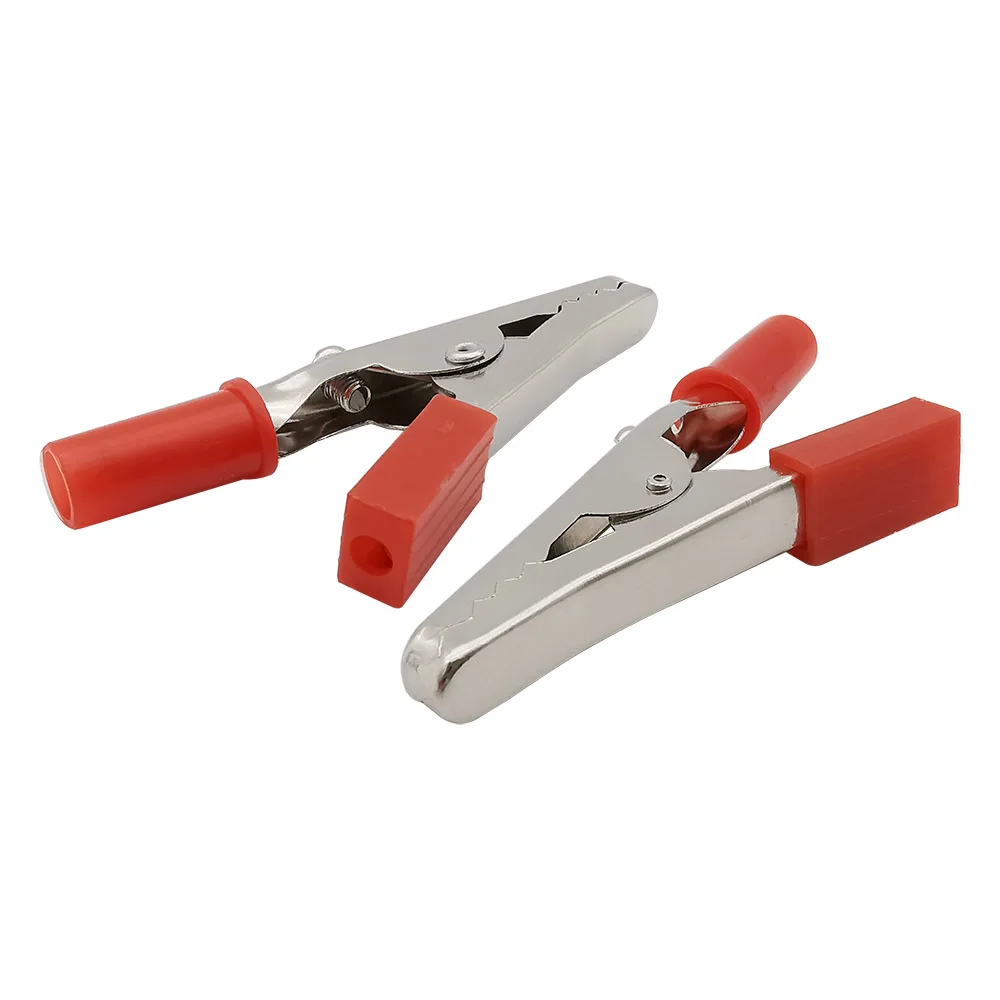 Alligator clips 10Pcs Alligator Clips Electronic Metal Clamp Nickel plated iron nsulated Crocodile Clips For Power Supply Battery 55mm