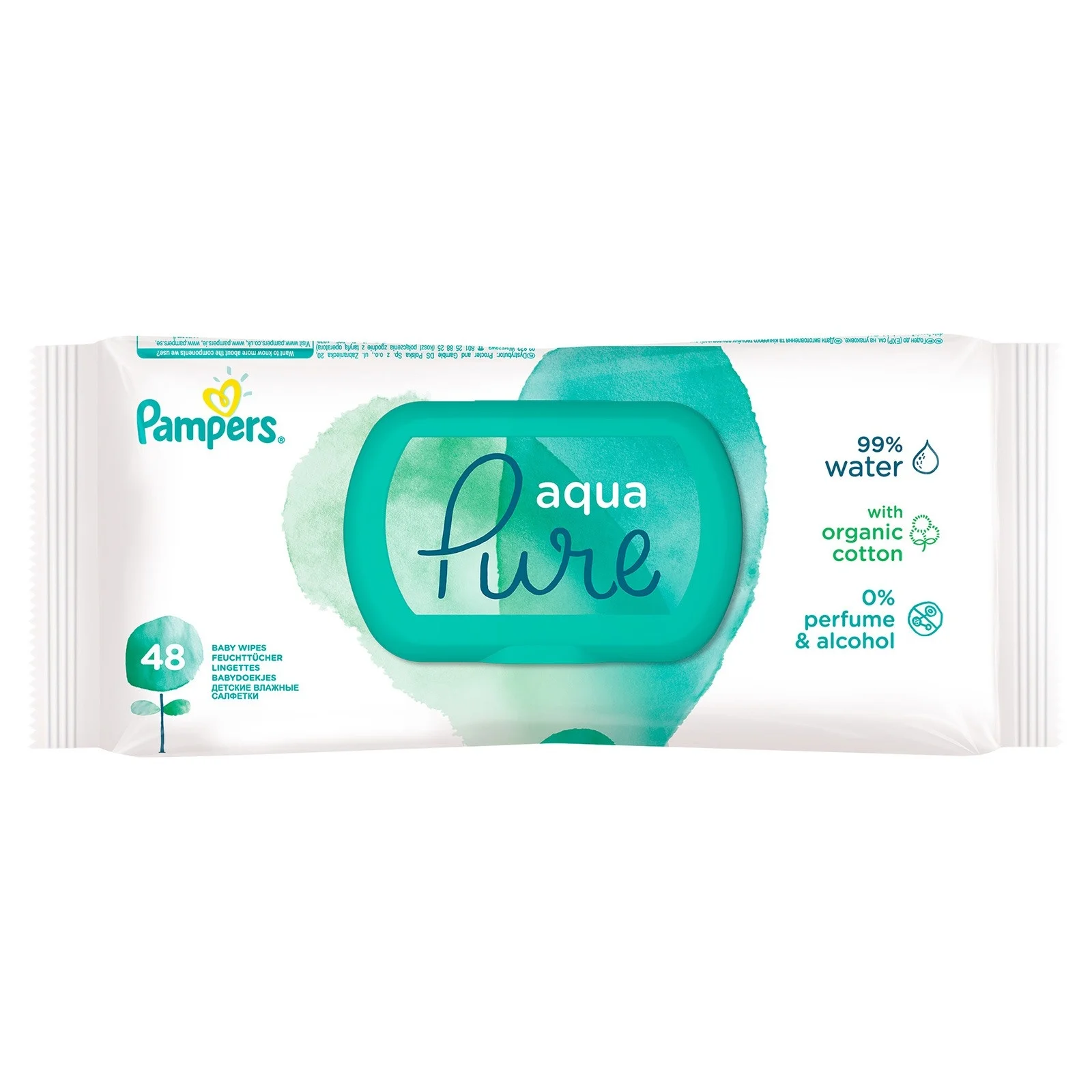 Полотенце Prima Pampers Aqua Pure Wet в одной упаковке 48 шт. | Мать и ребенок