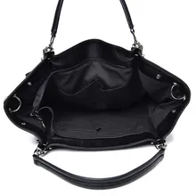 Роскошные женские сумки большой емкости Повседневная сумка через плечо высокое качество винтажные мягкие кожаные сумки модная сумка через плечо черная