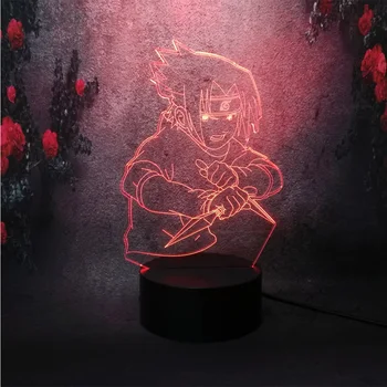

Luster 3D LED Touch Acrylic Lamp Optical USB Naruto Uzumaki Uchiha Sasuke Figure 7 Color Novelty Night Light Creative Kid Gift