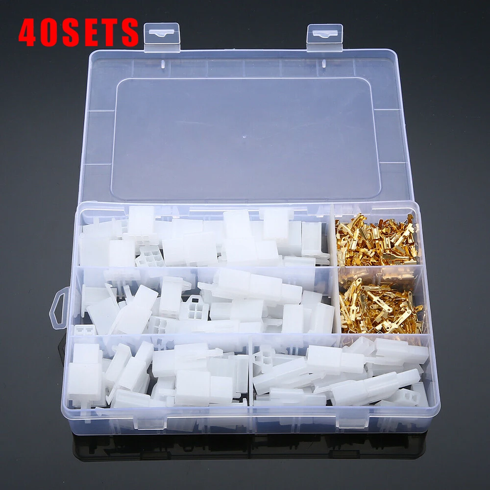 

40 Sets Auto Electrical Terminal 2.8mm 2 3 4 6 9 Pin Cable Wire Auto Connector Terminals Kit For Car Motorcycle