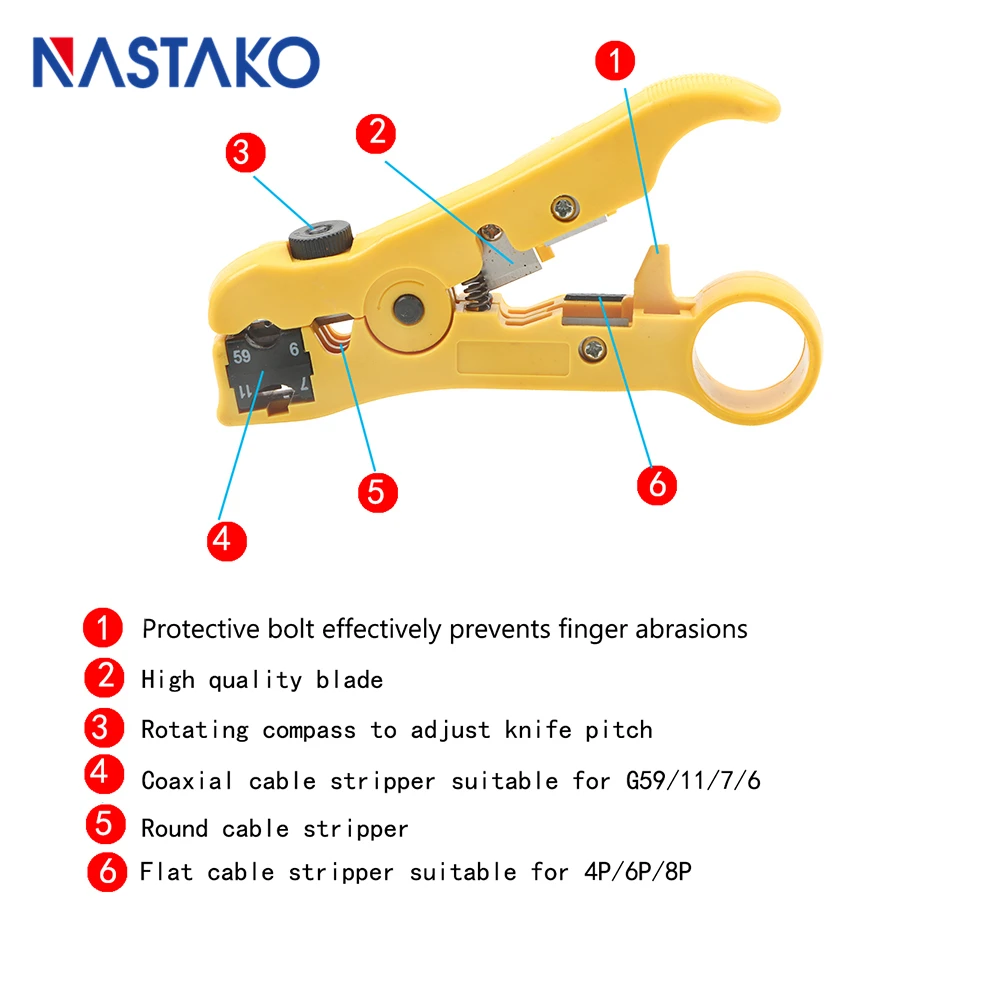 All in one EZ RJ45 Tool Network Crimper Cable Crimping Tools for RJ45 Cat7 Cat6 Cat5 RJ11 RJ12 Modular Plugs Metal Clips Pliers