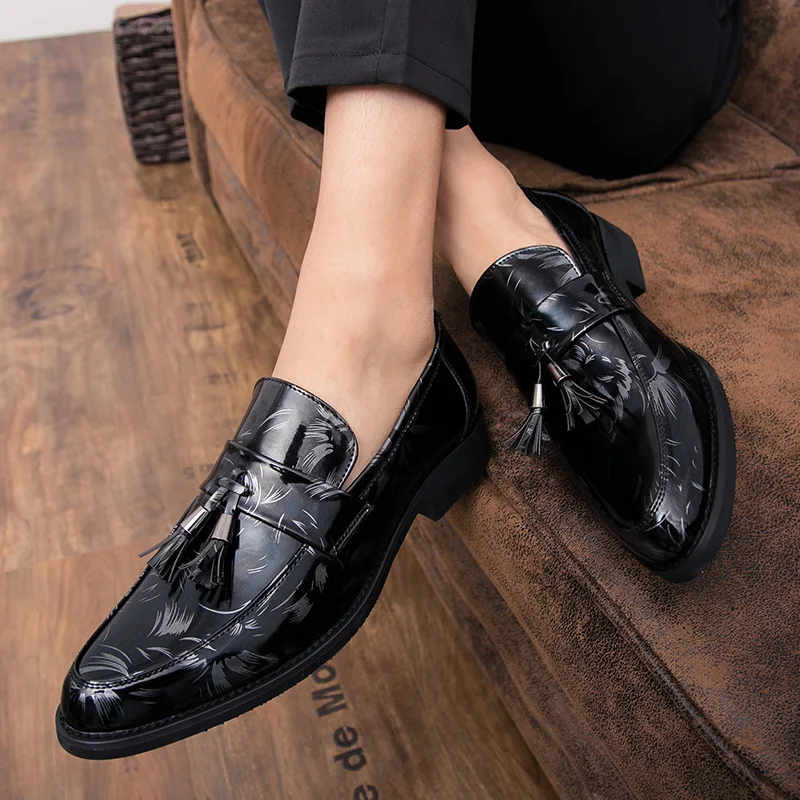 

men dress shoes Luxury Italian Style Pointed Toe Formal Wedding party Casual Lace-Up Business genuine Leather Man Shoes k3