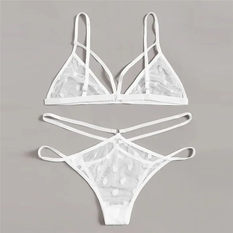 New Fashion Women Sexy Lingerie Lace Micro Bikini Backless Bra + Thong Sleepwear Lingerie Set lenceria mujer S-2XL (16)