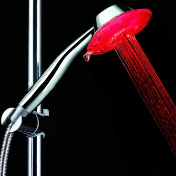 

Romantic Automatic 1/3/7 Color LED Lights Handle Rainfall Shower Head Single Round Head For Water Bathroom Bath