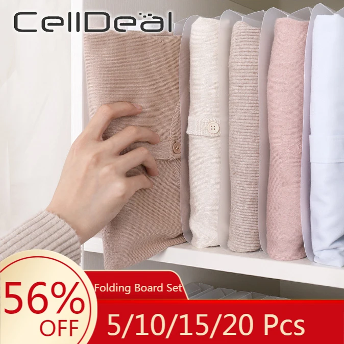 

5/10/15/20Pcs Creative Closet Lazy Folding Board Multi-Use Folder Dust-proof Storage Boxes Travel Space Saving Wardrobe Storage