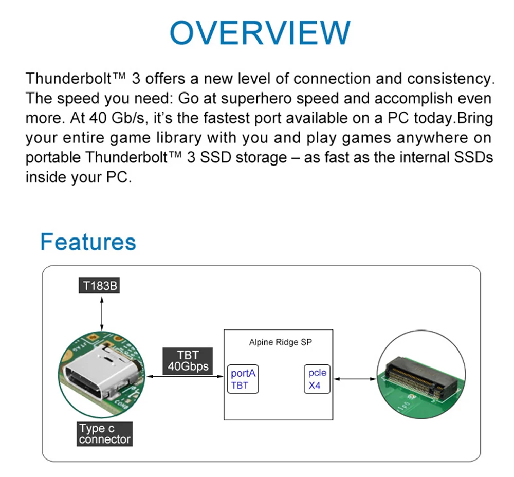 SSD чехол Thunderbolt 3 M.2 NVME корпус SSD коробка NVME к TYPE-C Алюминиевый USB 3,1 40 Гбит/с M.2 PCIE SSD чехол 2280 M2 LEIDIAN3 коробка