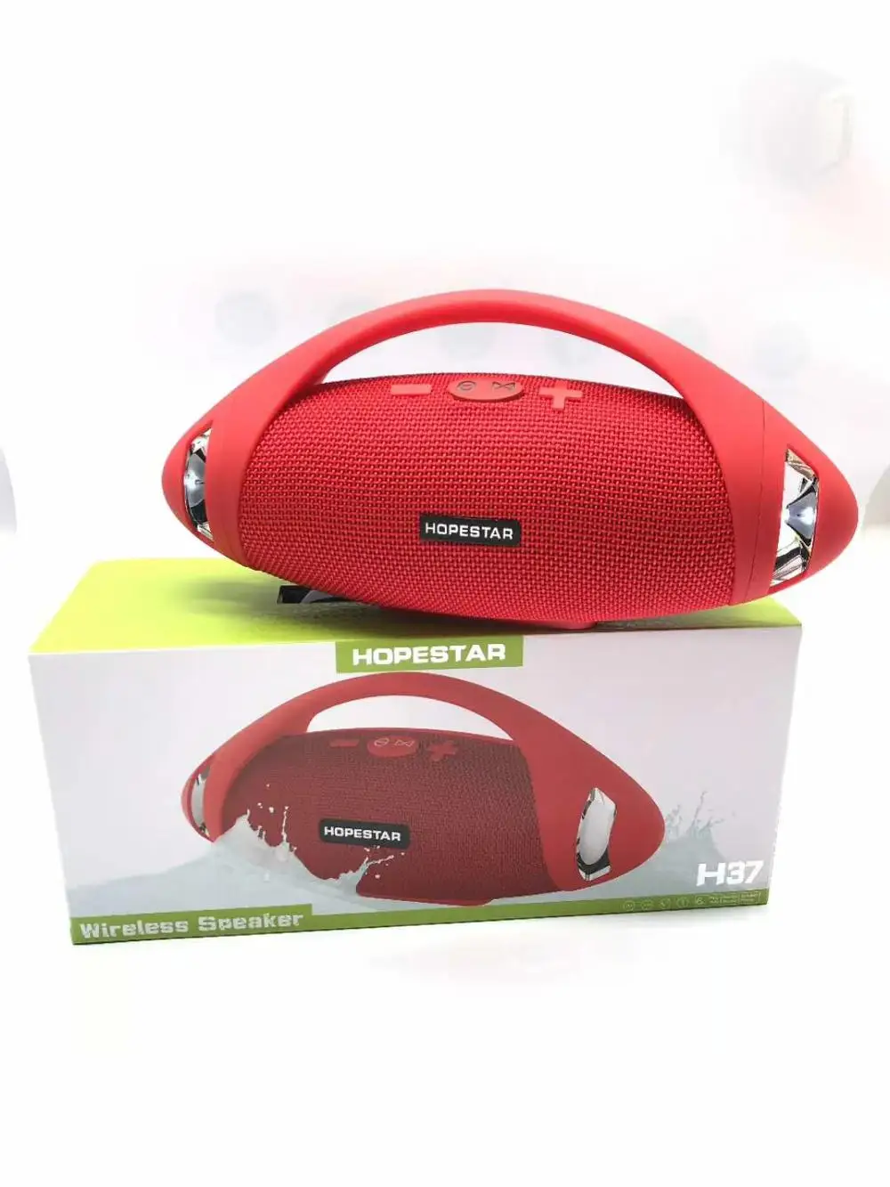 HOPESTAR H37 регби Bluetooth, usb-громкоговоритель стереозвуковая панель бас водонепроницаемый открытый беспроводной портативный динамик сабвуфер - Цвет: Red