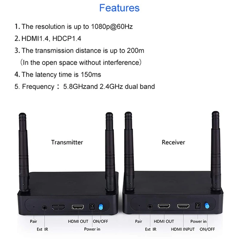 Hdmi Singal усилитель сигнала, передатчик, приёмник, Fhd676 660Ft беспроводной 1080P Hdmi усилитель сигнала, передатчик, приёмник для Hdtv монитора(Us Pl