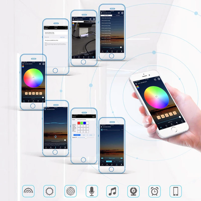 WiFi беспроводной светодиодный умный контроллер Alexa Google Home IFTTT совместимый, работает с Android, iOS системы rgb световые полосы