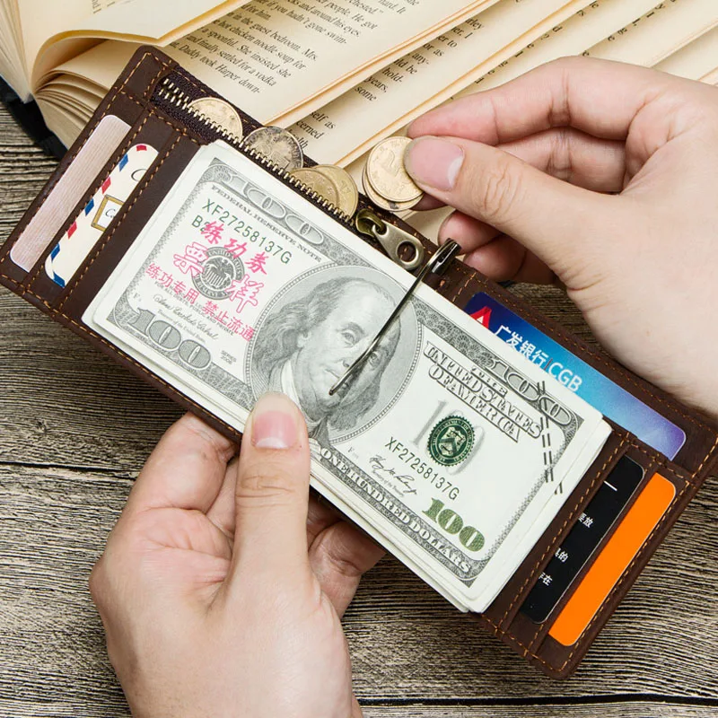 

2019 wholesale Coin purse protective cover luxury leather simple wallet package organizer card package travel storage bag