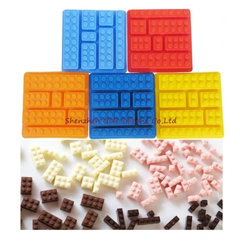 

50pcs Toy Brick Shape Silicone Fandont Chocolate Mold Ice Cube Mould Cake Bakeware Cake Tools