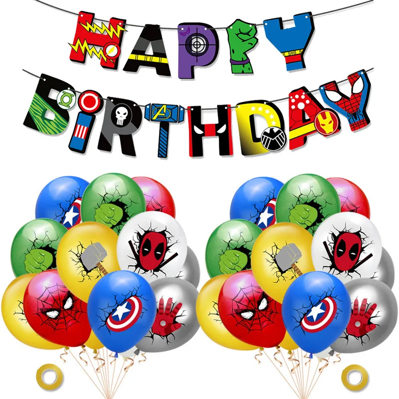 Super héroe globo Banner Spiderman globos de fiesta de cumpleaños de los niños decoración de fiesta de cumpleaños globos de la ducha