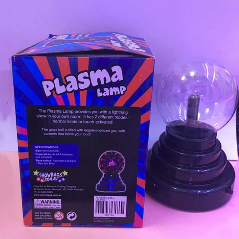 Sphère électrostatique boule plasma USB, lampe en cristal, bureau, fête de  Noël, lumières sensibles au toucher, produits ménagers