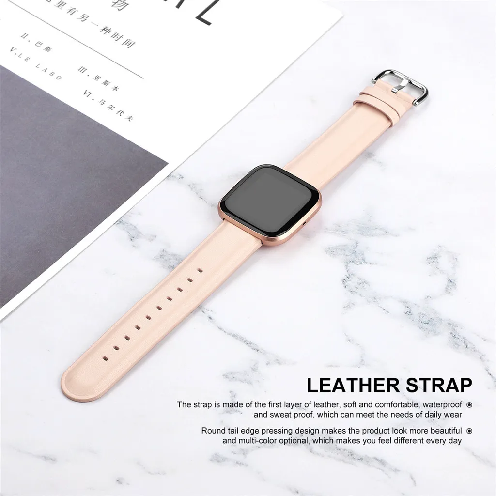 Замена браслета роскошный кожаный ремешок для Fitbit Versa/Versa 2/Lite Смарт часы носимые аксессуары Versa2#1129
