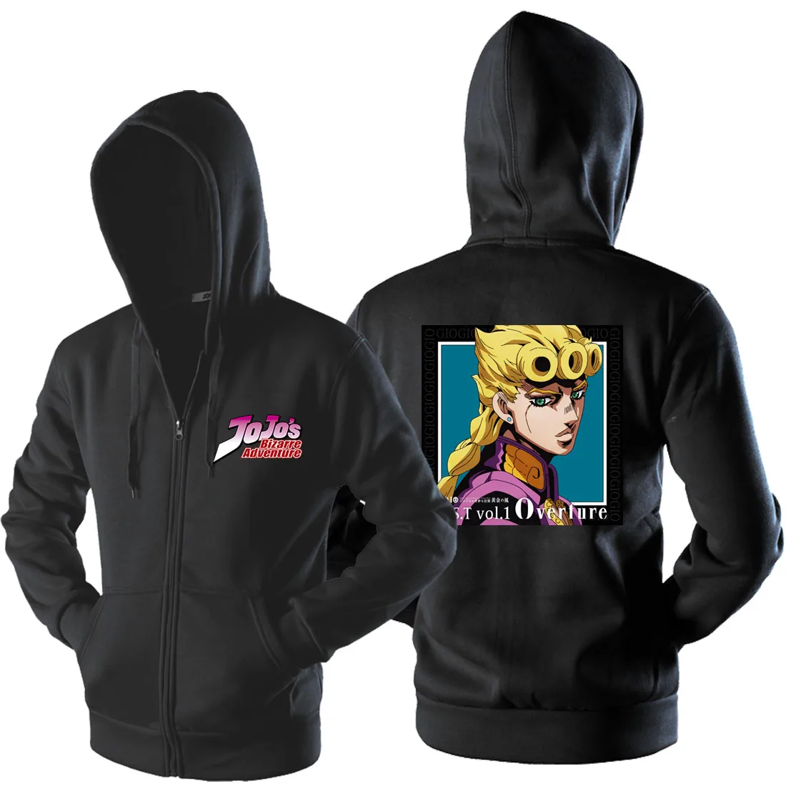 Забавные толстовки с капюшоном Gio Jojo мужские из японского аниме весенне осенний