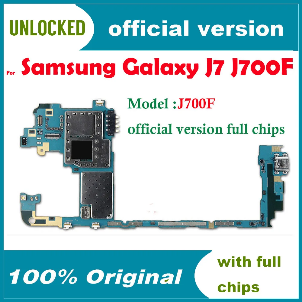 EU version Original unlocked for Samsung Galaxy J7 J700F Motherboard Android System Logic boards with Chips | Мобильные телефоны и