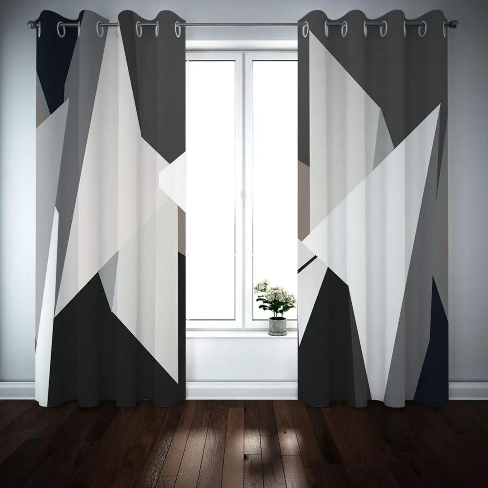 black and white curtains