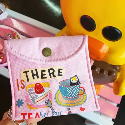 Pink Сумка тампон Милая гигиеническая салфетка для девушки мешочек - Цвет: Pink