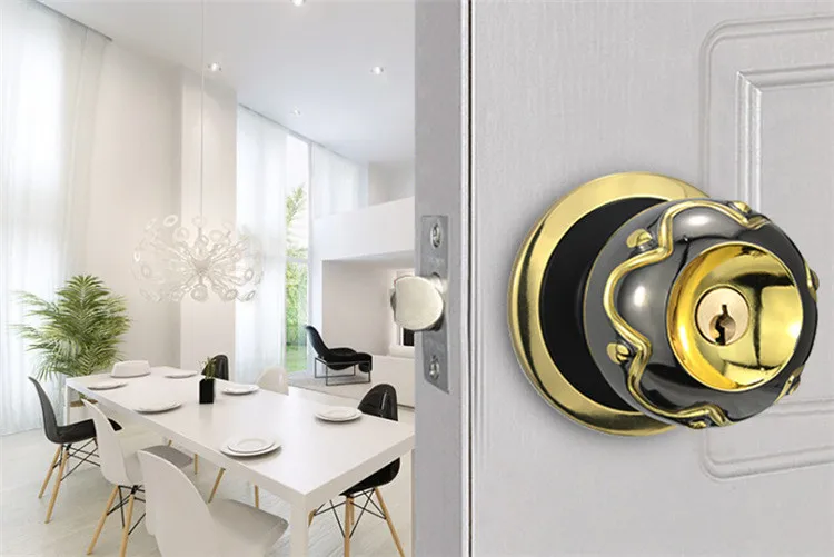 Security Interior Door Handle For Toilet Bathroom Bedroom laundry Children'room Antique Bronze Round Door Locks