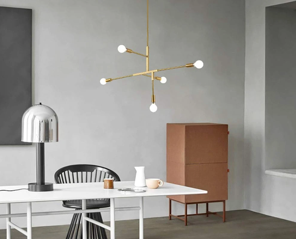 

Crystal 5Heads Hanging-Lamp Flex-Lamp Pendant-Light Without Bulb E26/E27 110V Suspend-Light