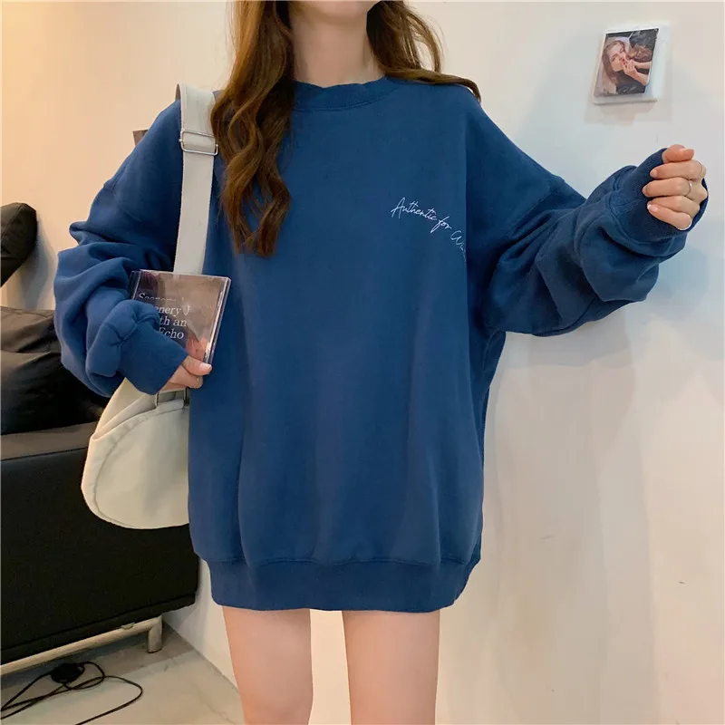 PX3372 Mid-length plus velvet Sweatshirts women