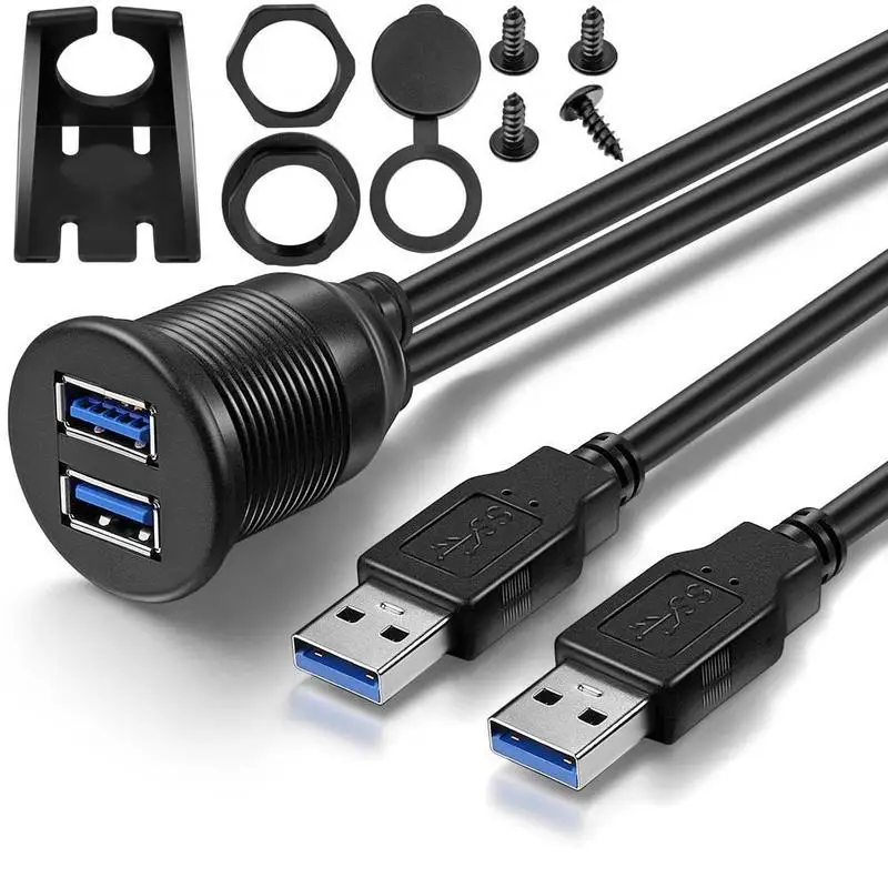 1 м 2 Порты Dual USB 3 0 удлинитель AUX заподлицо автомобиль грузовик панель расширения