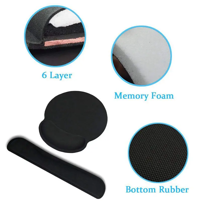 Mouse Mat Gel Gaming Keyboard and Mouse Wrist Rest Mat Pad, Ergonomic Wrist Support Comfort Pad for Computer Laptop Office