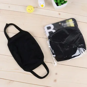 

Unisex Simple Black Masks Comfortable Soft Cotton Anti-Dust Warm Mouth Face Mask Breathable Windproof Mask