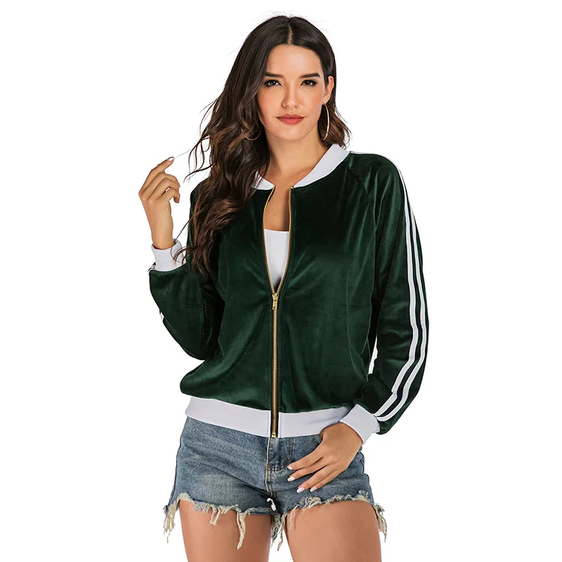 

Woman Casual Zipper Jacket Baseball Style Coat Women 2020 Winter Casual Stand Collar Short Outerwear Autumn Harajuku Streetwear