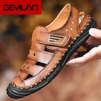 

2020 Men's Sneakers Oversized Leather Cross Breathable Shoes Men Sandals Outdoor Mans Footwear Scarpe Uomo Zapatillas Hombre