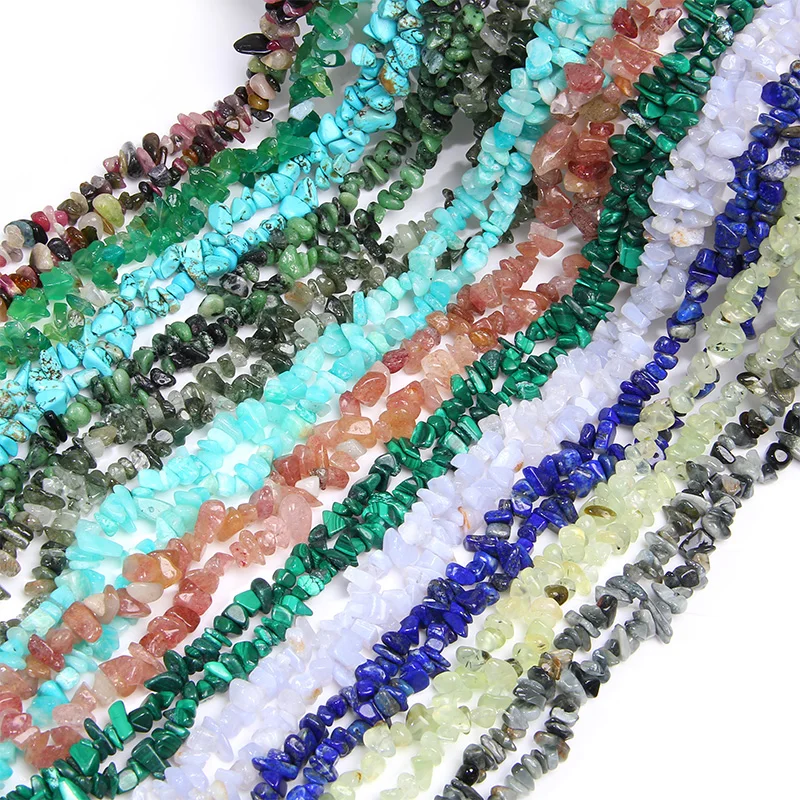 

5-8MM Natural Stone Irregular Shape Random Chip Beads Pink Quartz Amethysts Lapis lazuli Turquoises For Jewelry Making Bracelet