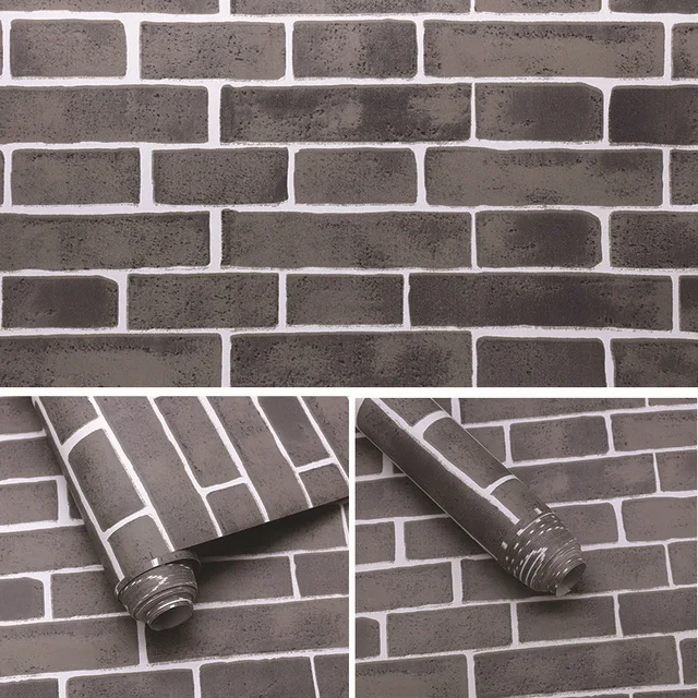 Home Decor 3D PVC Grain Wall Paper Brick Stone  Wallpaper Self-Adhesive Living Room Bedroom Wallpapers Wall Stickers Decoration Mediterranean
