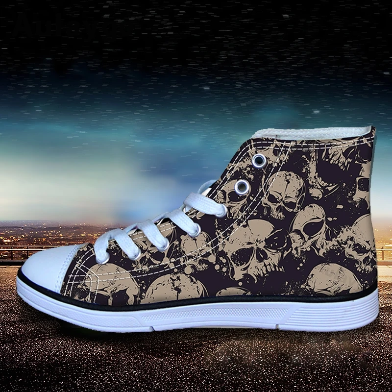 

Aulaygo 3D Gray Skull Kids Shoe Children Canvas Casual Shoes Girls Sneaker Running Dark Series Boy Custom Outdoor Footwear New