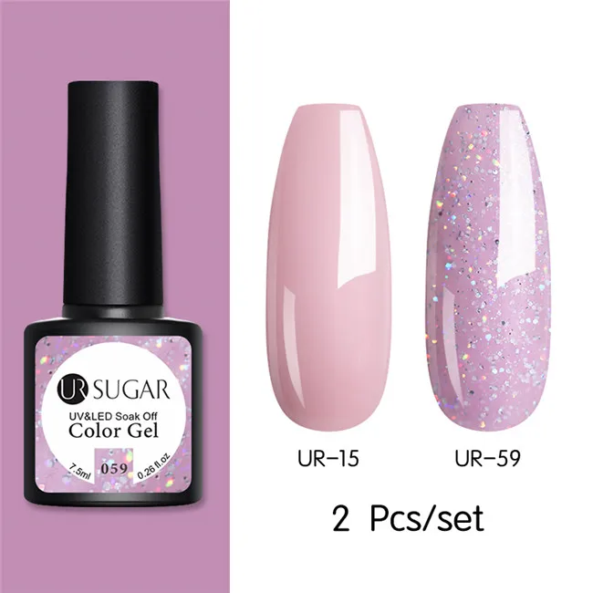 2pcs set3 Ur Sugar Блеск УФ набор гель-лаков для ногтей телесного цвета Цвет серии светодиодный Гель-лак для ногтей, Лаки! полупостоянная лак для ногтей с блестками гель 2 шт./компл - Цвет: 2pcs set3