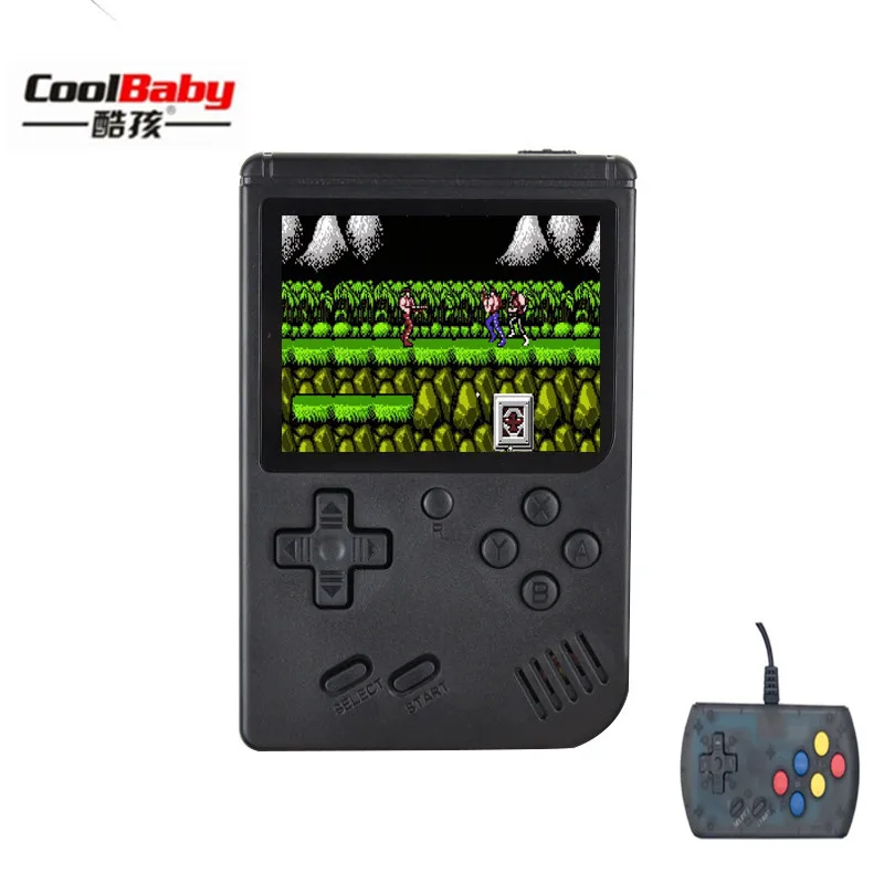 Coolbaby 168 игровая Мини Портативная Ретро видео консоль портативная игра Advance Players Boy 8 Bit Встроенный 3,0 дюймовый цветной ЖК-экран - Цвет: black Plus handle