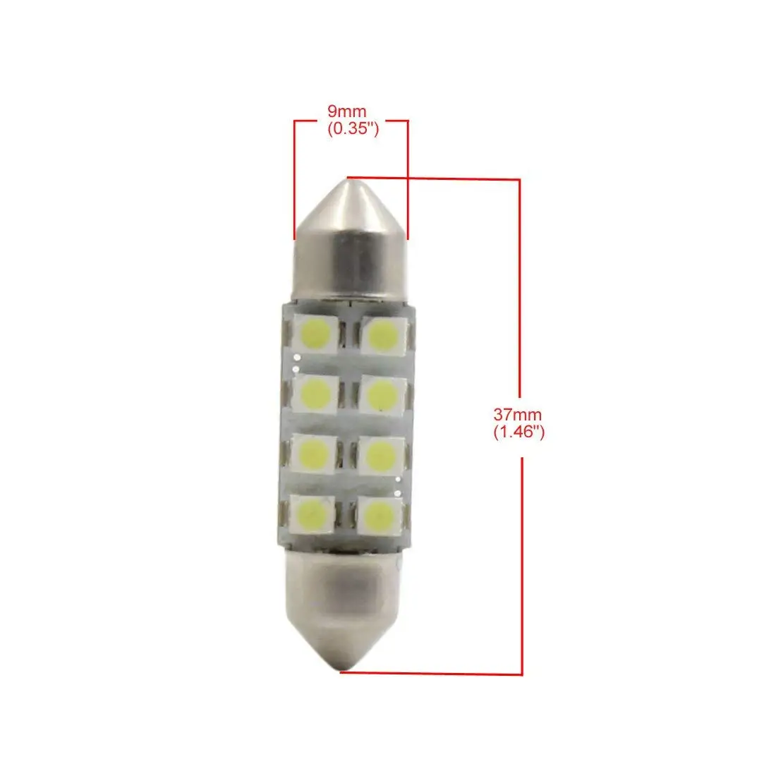 X Autohaux 10Pcs 37mm  ȭƮ 8-3528-SMD LED   ڵ ׸   Ʈ