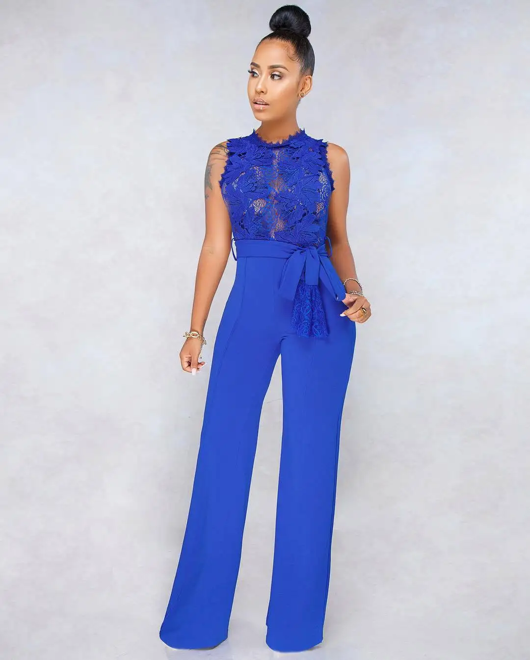 Women Sexy Lace Pants Jumpsuit Vintage 