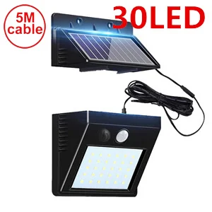 YX03-30-3M-S 30 LED garden Solar Light Motion wall+lamps Security garage yard indoor home street deck fence solar lamps split panel 5M cable - Испускаемый цвет: YX03-30-3M-S
