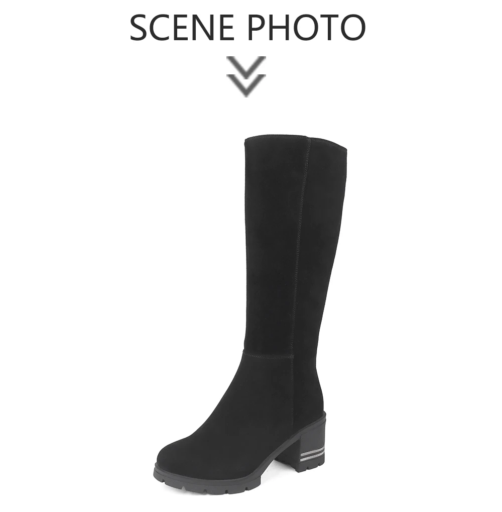 SOPHITINA/Новинка; сапоги до колена; Высококачественная замшевая обувь в полоску на квадратном каблуке; удобная Дизайнерская обувь на молнии; теплые женские сапоги; C222