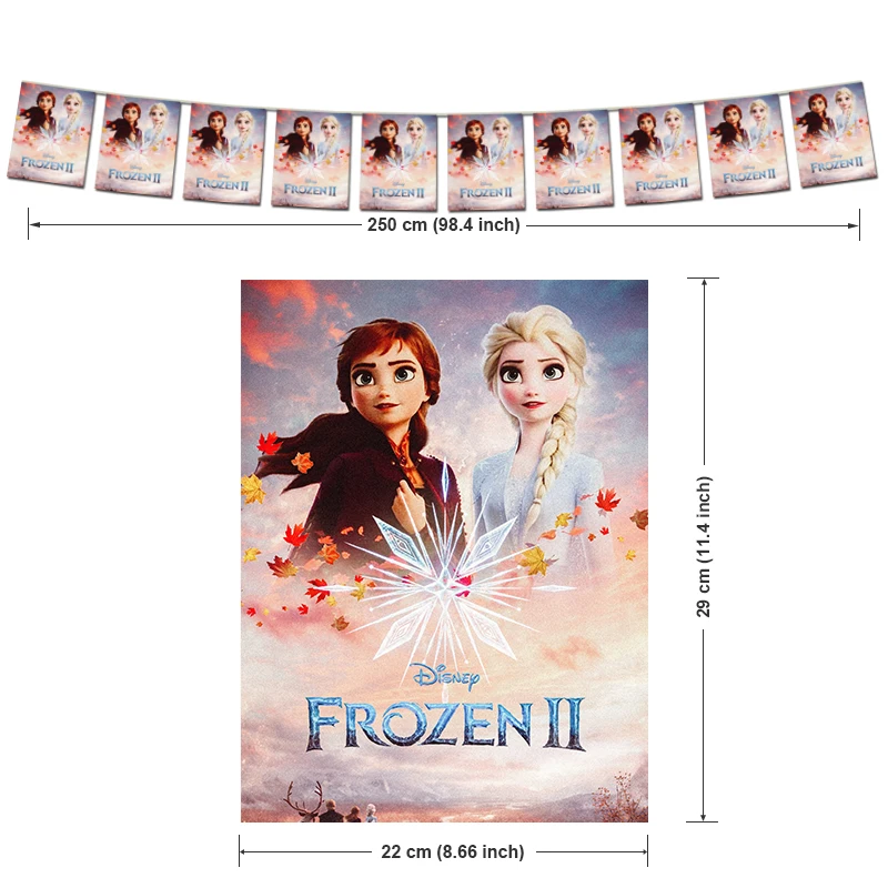 

Customized Frozen 2 Birthday Party Elsa Anna Theme Banner Decorations Favors for Girls