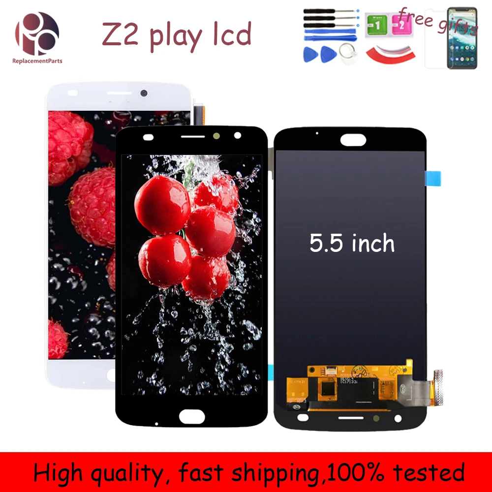 

5Pcs No Dead Pixel 5.5" For Motorola Moto Z2 Play LCD Display Touch Screen Sensor Panel Digitizer Assembly Replacement Parts